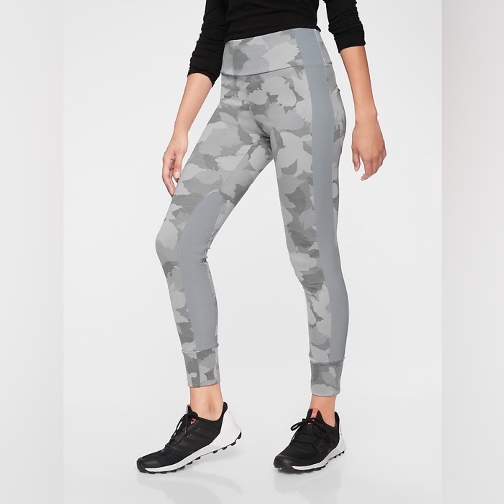 Athleta XXS Esssex camo hybrid leggings gray women’s athletic $98 gym workout